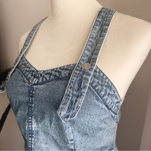 We the Free Free People We the Free Denim Strappy CropTop Tank - Picture 2 of 10